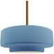 Radiance 1 Light 14.5 inch Sky Blue and Brushed Brass Pendant Ceiling Light