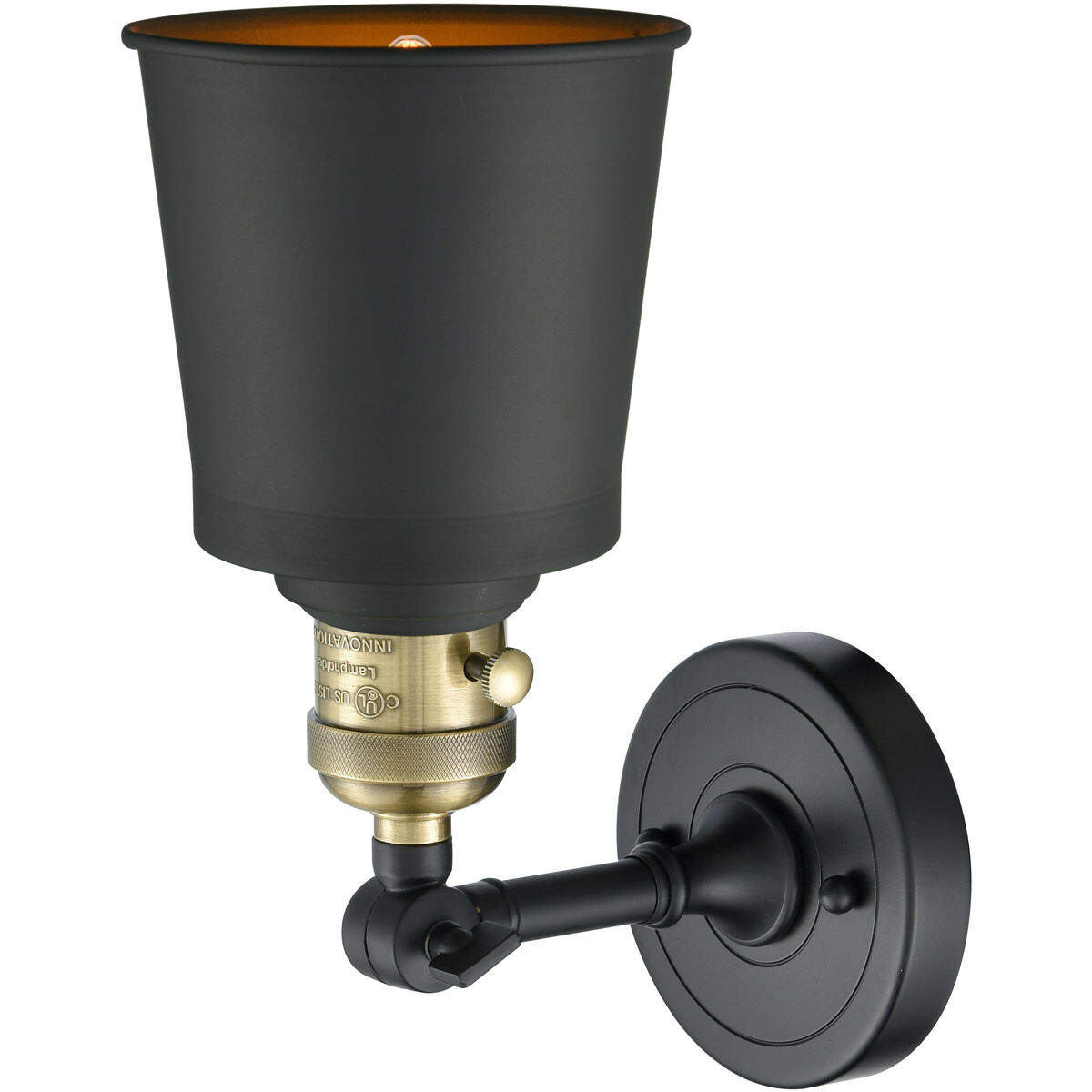 Franklin Restoration Addison LED 5 inch Black Antique Brass Sconce Wall Light, Franklin Restoration