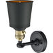 Franklin Restoration Addison LED 5 inch Black Antique Brass Sconce Wall Light, Franklin Restoration