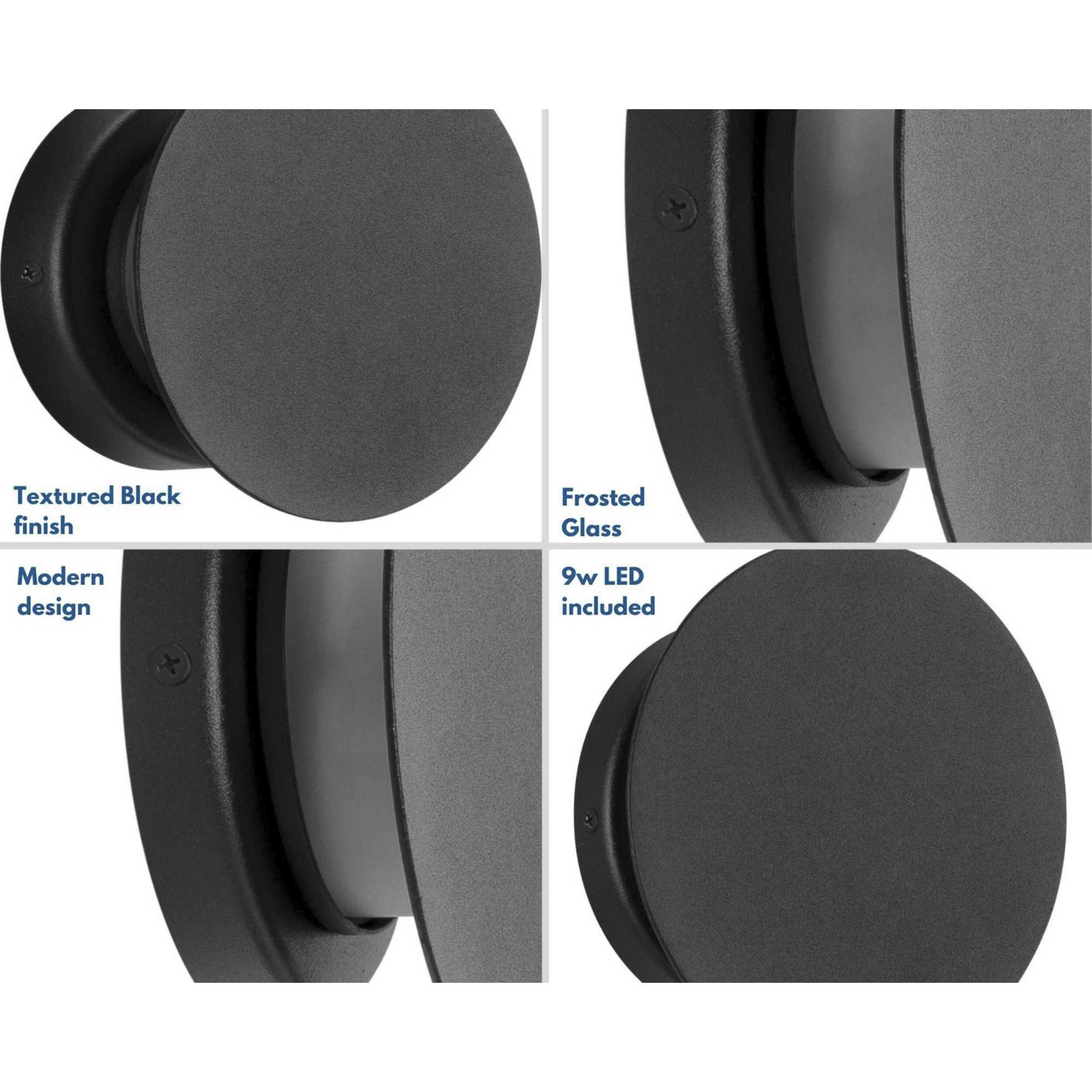 Z-2020 LED LED 6 inch Textured Black Outdoor Wall Light, Progress LED