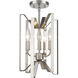 Marsala 3 Light 9 inch Brushed Nickel Semi Flush Mount Ceiling Light