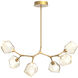 Gem LED 38 inch Gilded Brass Linear Pendant Ceiling Light in Amber, 2700K LED, Modern Branch