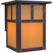 Mission 1 Light 6 inch Mission Brown Wall Mount Wall Light in Amber Mica