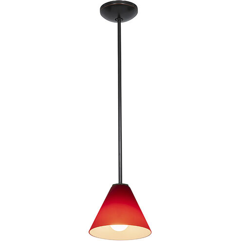Martini 1 Light 7.25 inch Oil Rubbed Bronze Pendant Ceiling Light in Red