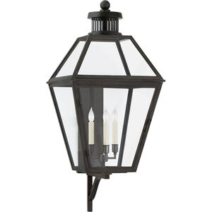 Chapman & Myers Stratford 3 Light 40.75 inch Blackened Copper Outdoor Bracketed Wall Lantern, Large