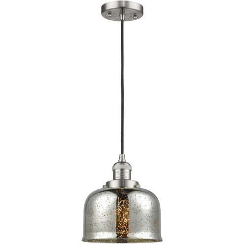 Franklin Restoration Bell 1 Light 8 inch Brushed Satin Nickel Mini Pendant Ceiling Light in Incandescent, Silver Plated Mercury, Franklin Restoration