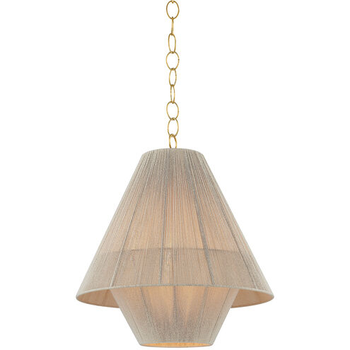 Eleanor 1 Light 20 inch Aged Brass Pendant Ceiling Light