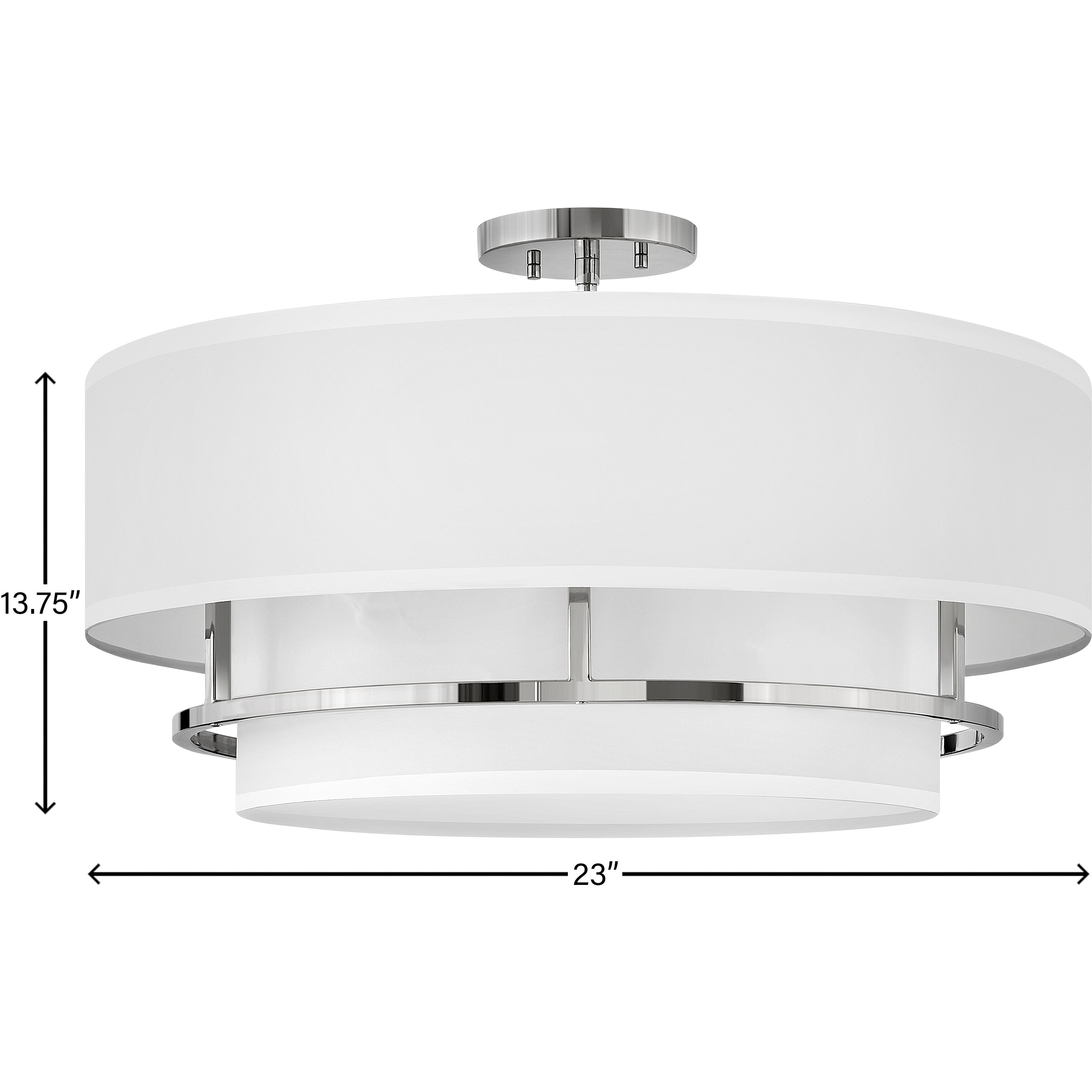 Graham 4 Light 23 inch Polished Nickel Indoor Semi-Flush Mount Ceiling Light