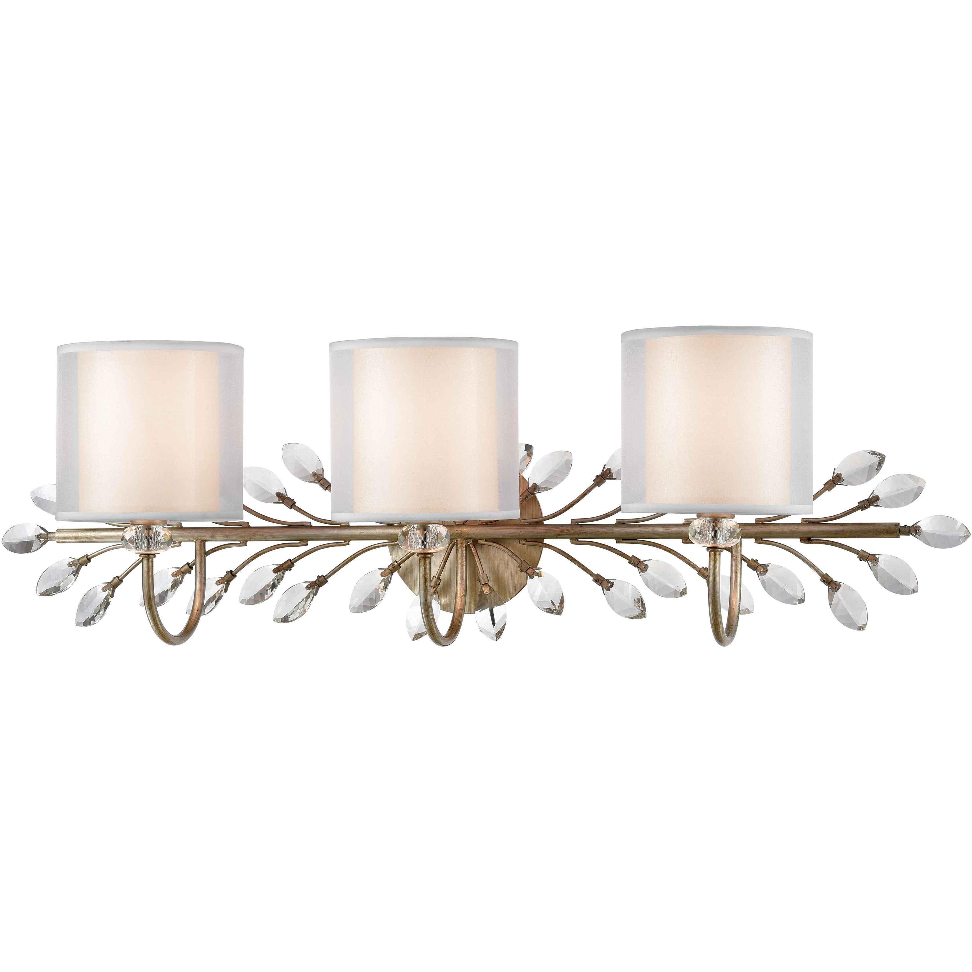 Asbury 3 Light 34 inch Aged Silver Vanity Light Wall Light