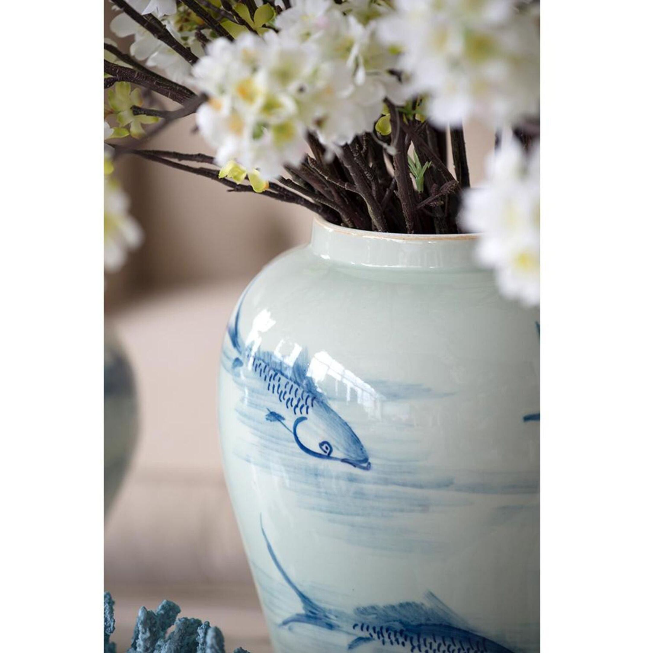 Koi 18.9 X 9.4 inch Vase