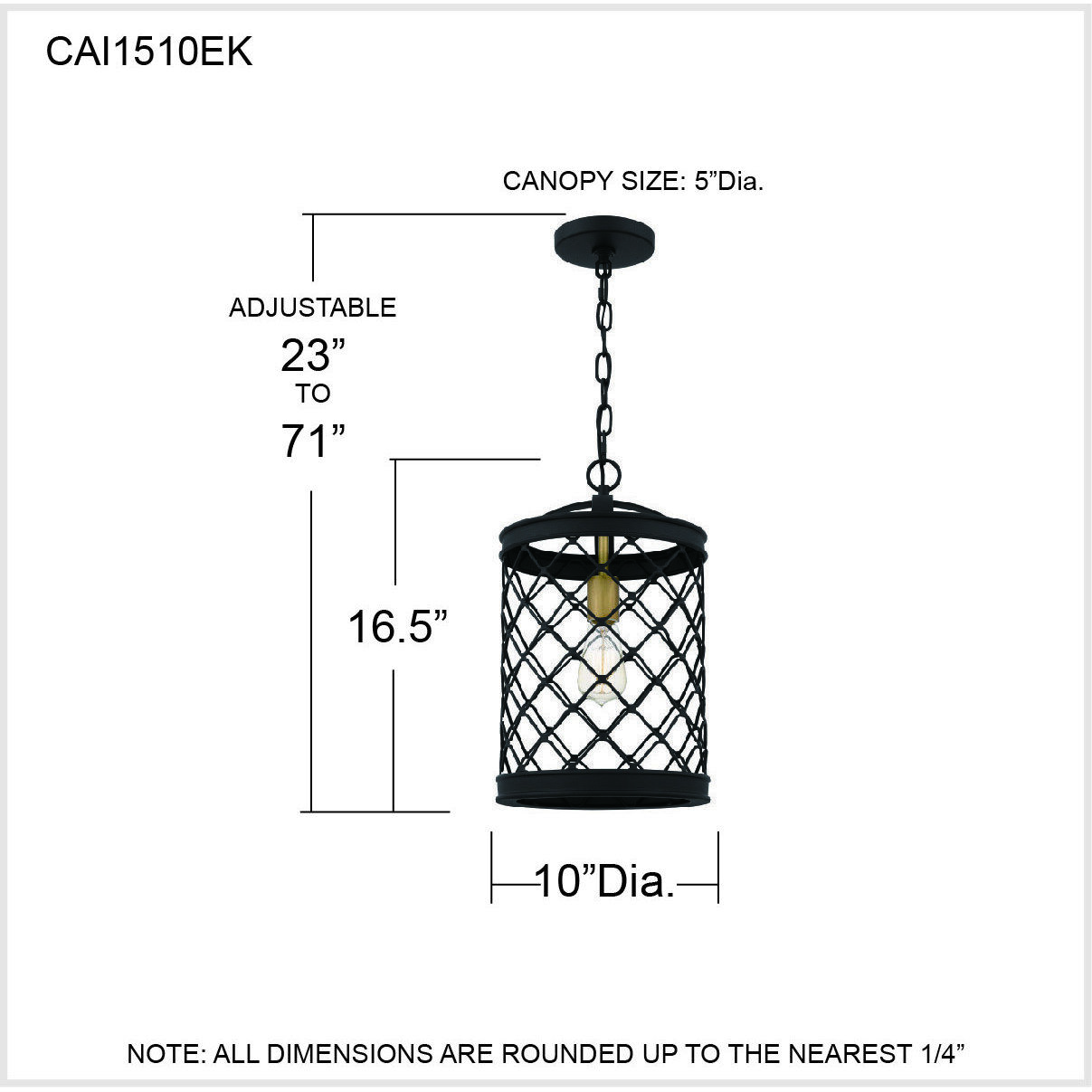 Calais 1 Light 10 inch Earth Black Mini Pendant Ceiling Light, Small