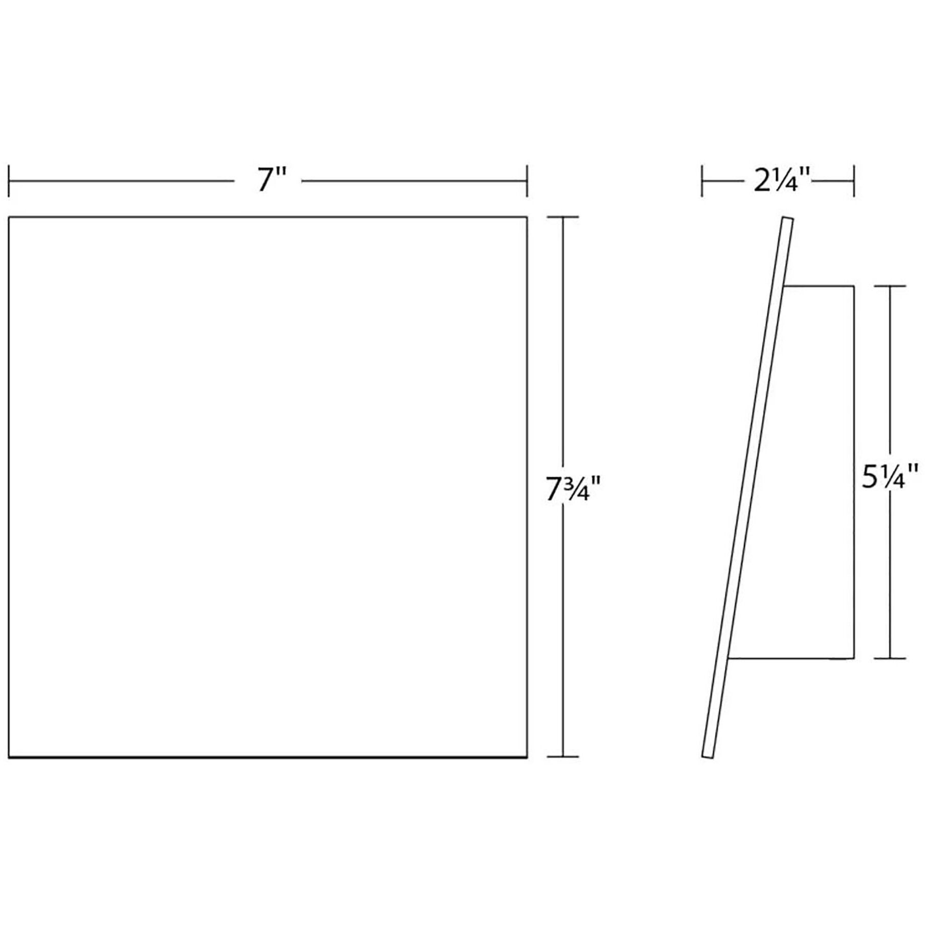 Angled Plane LED 8 inch Textured White Indoor-Outdoor Sconce, Inside-Out