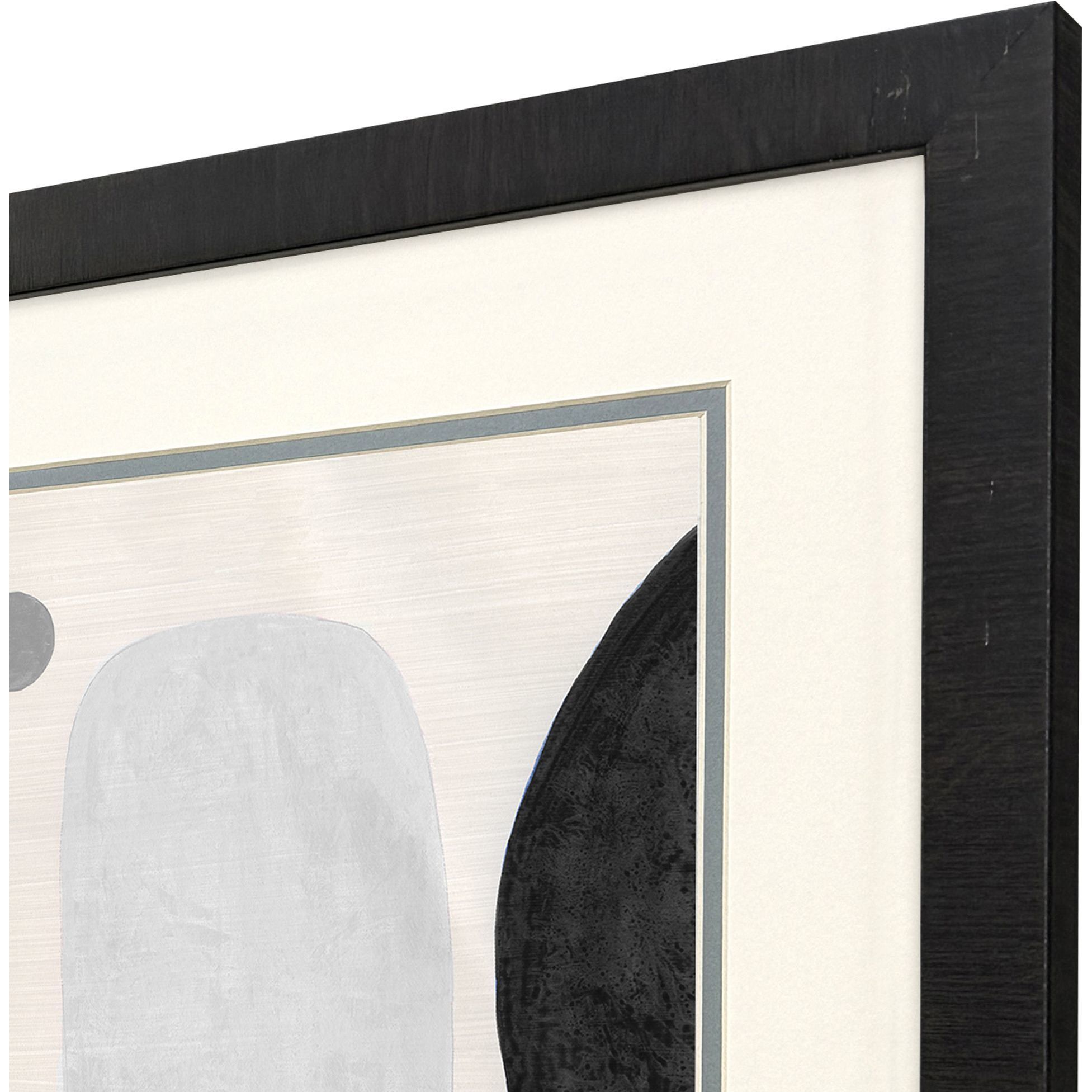 Neutral Stones Brown and Blue and Black and Gray Framed Art, Propac