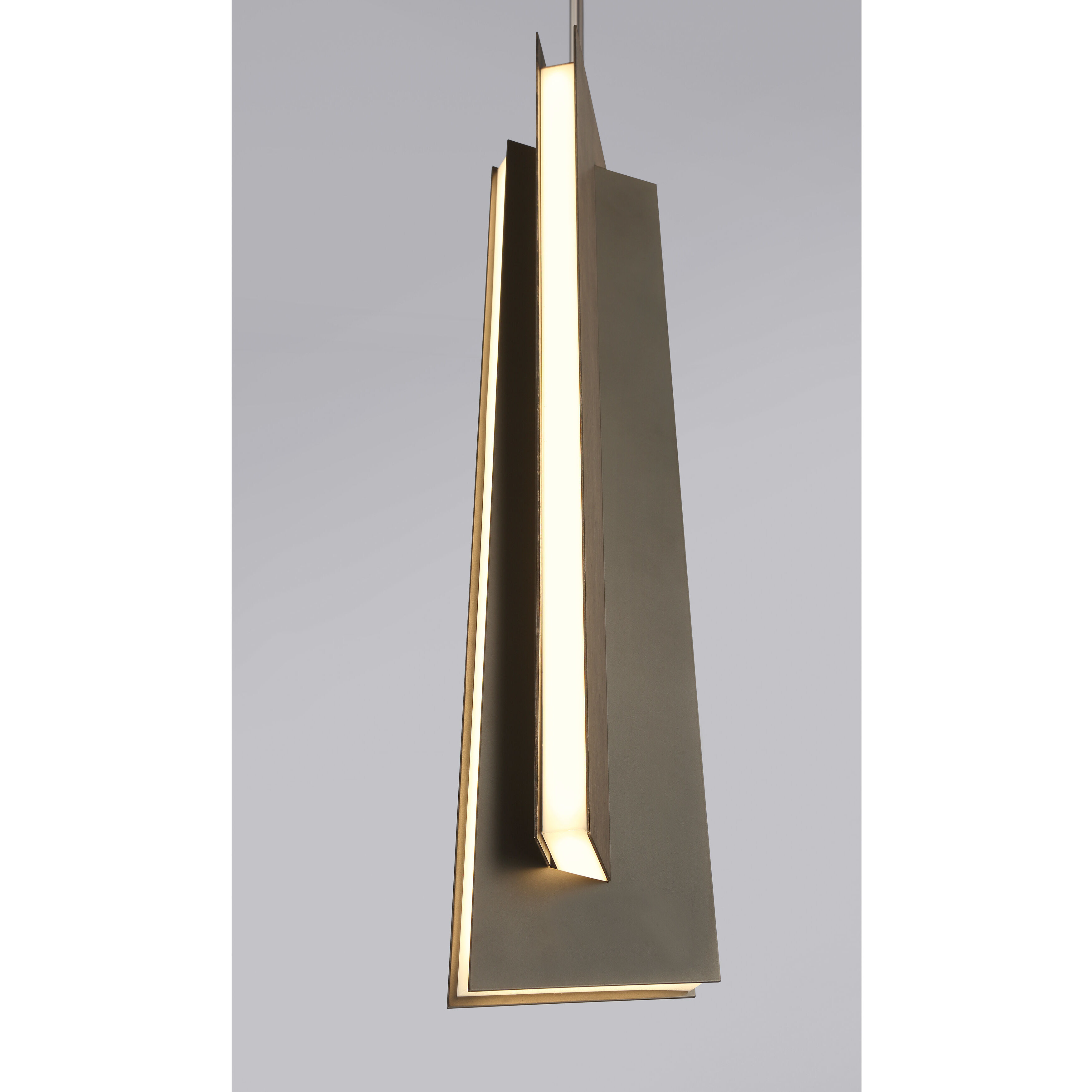 Intersezioni LED 6 inch Midnight Iron and Faux Walnut Mini Pendant Ceiling Light