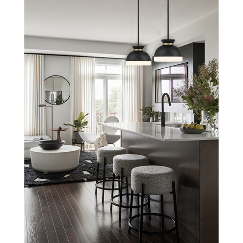 Gidget 1 Light 10.25 inch Matte Black and Vibrant Gold Mini Pendant Ceiling Light