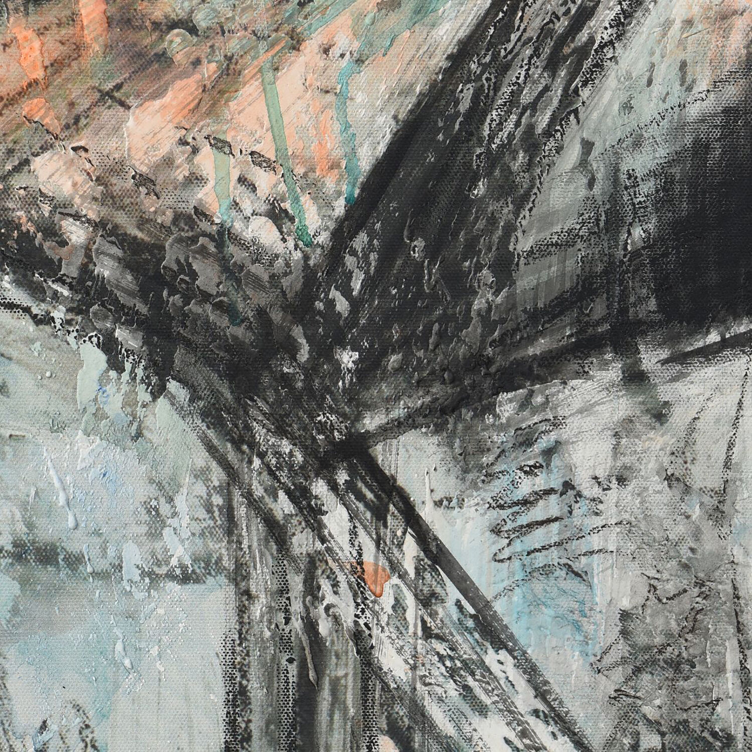 Cameron Blue and White and Grey and Multicolor and Black Wall Art