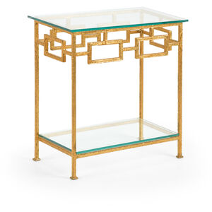 Chelsea House 25 X 22 inch Metallic Gold/Clear/Beveled Accent Table