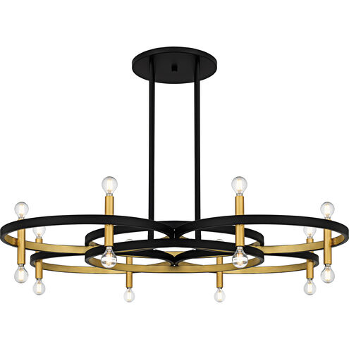 Winsland 16 Light 50 inch Matte Black Chandelier Ceiling Light