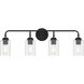 Stowe 4 Light 31 inch Flat Black Vanity Light Wall Light