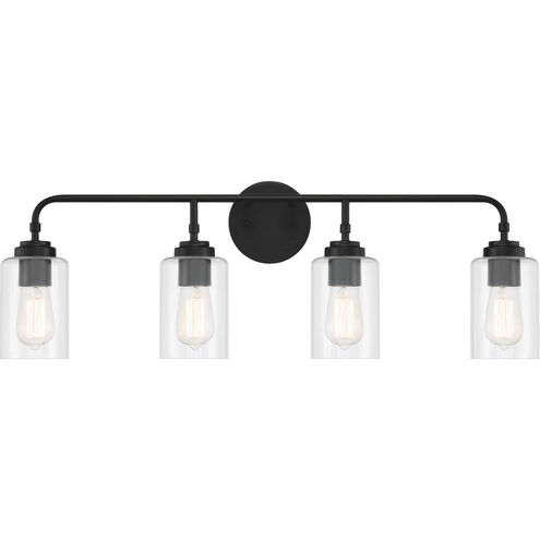 Stowe 4 Light 31 inch Flat Black Vanity Light Wall Light