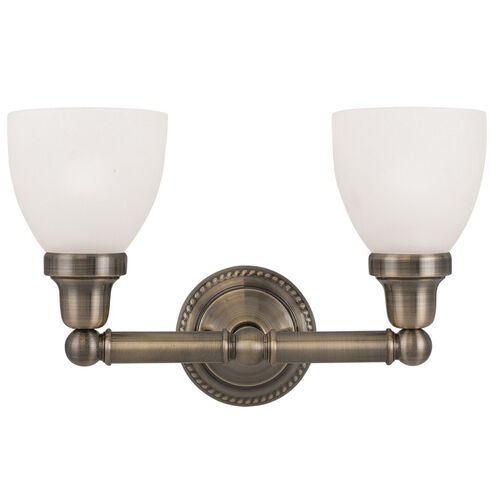 Classic 2 Light 16 inch Antique Brass Bath Vanity Wall Light