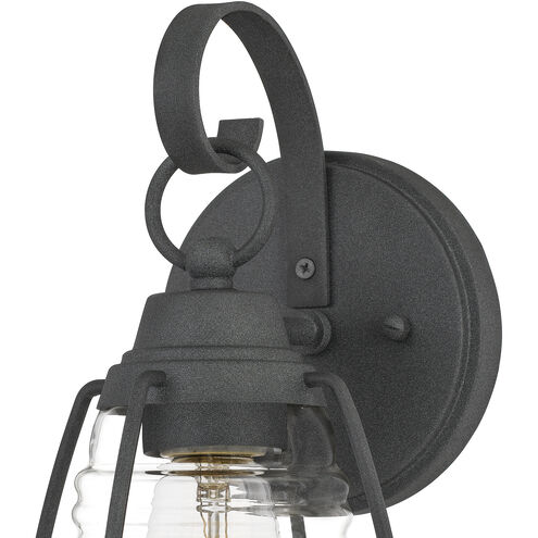 Admiral 1 Light 12 inch Mottled Black Outdoor Wall Lantern 