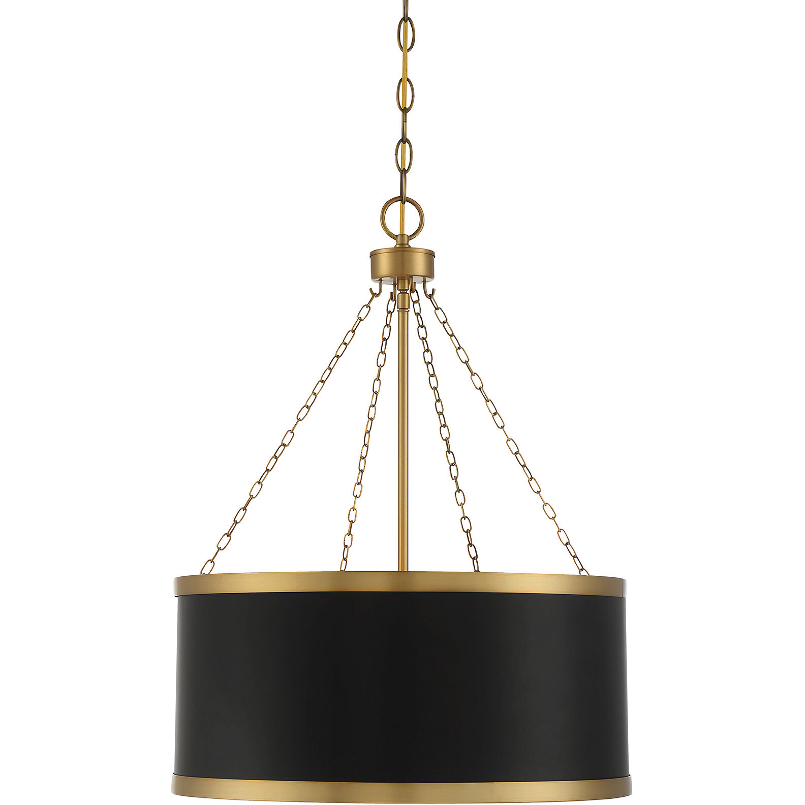 Delphi 6 Light 19 inch Black with Warm Brass Accents Pendant Ceiling Light