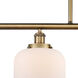 Ballston Large Bell LED 48 inch Brushed Brass Island Light Ceiling Light in Matte White Glass
