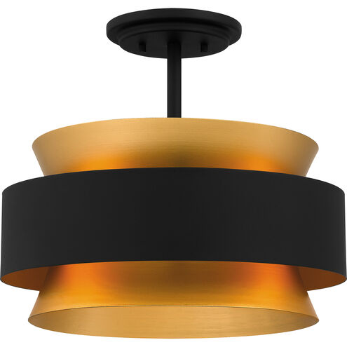 Hagley 3 Light 15 inch Earth Black Semi-Flush Mount Ceiling Light