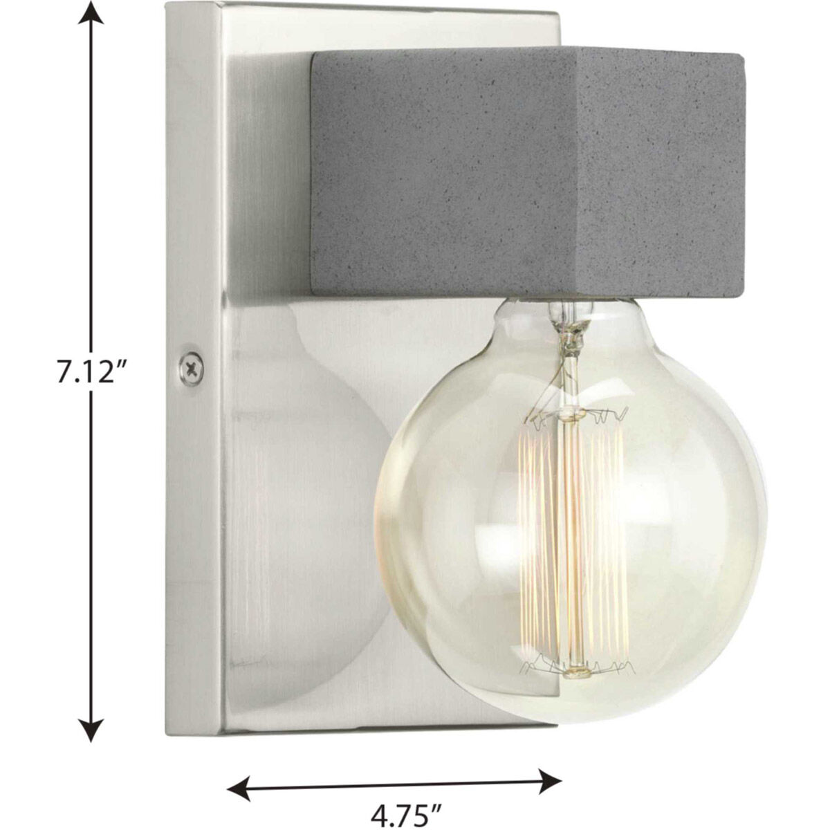 Mill Beam 1 Light Brushed Nickel Wall Bracket Wall Light