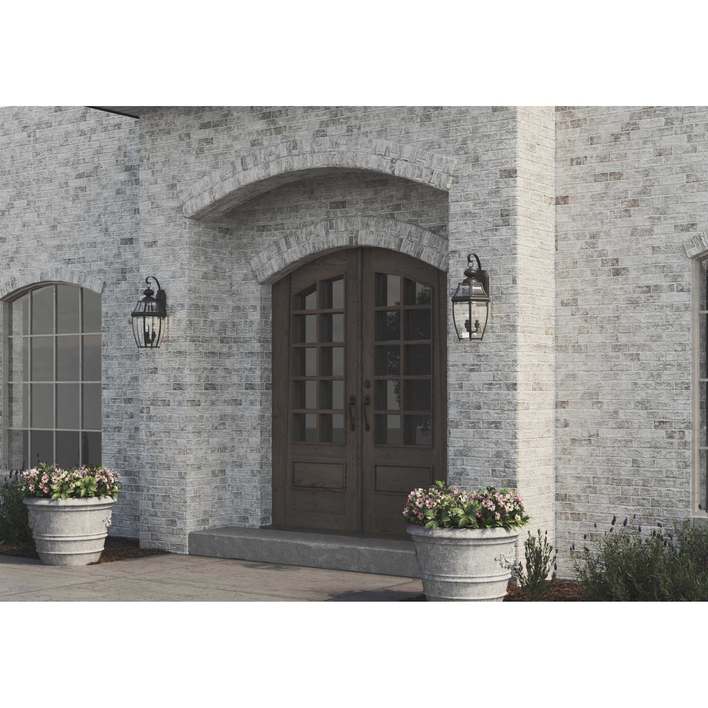 New Haven 3 Light 22 inch Textured Black Outdoor Wall Lantern, Large