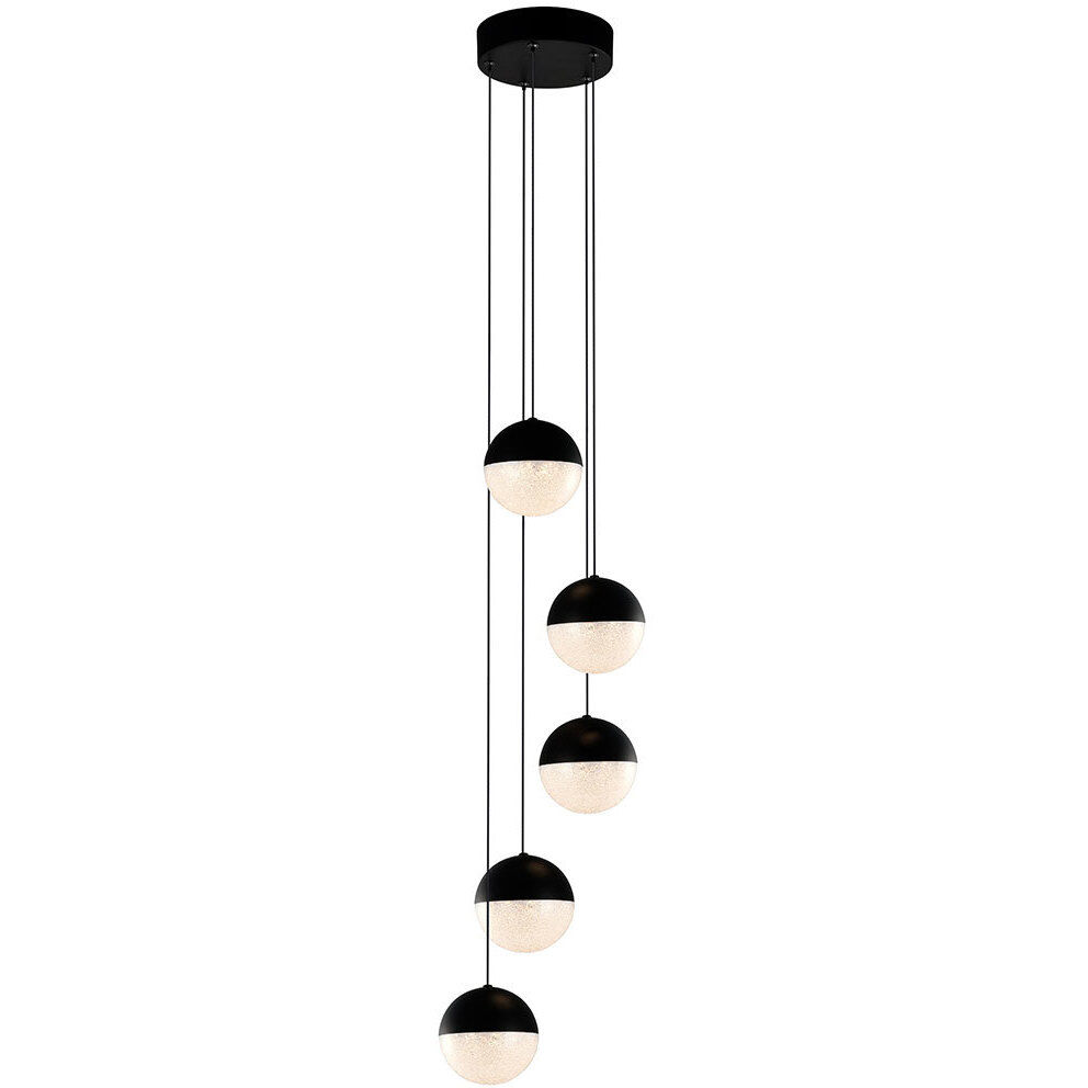 Artisan Collection/RAVELLO Series 5 Light 10.25 inch Black Pendant/Chandelier Ceiling Light