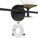 Tremolo 3 Light 33 inch Matte Black and Champagne Gold Vanity Light Wall Light