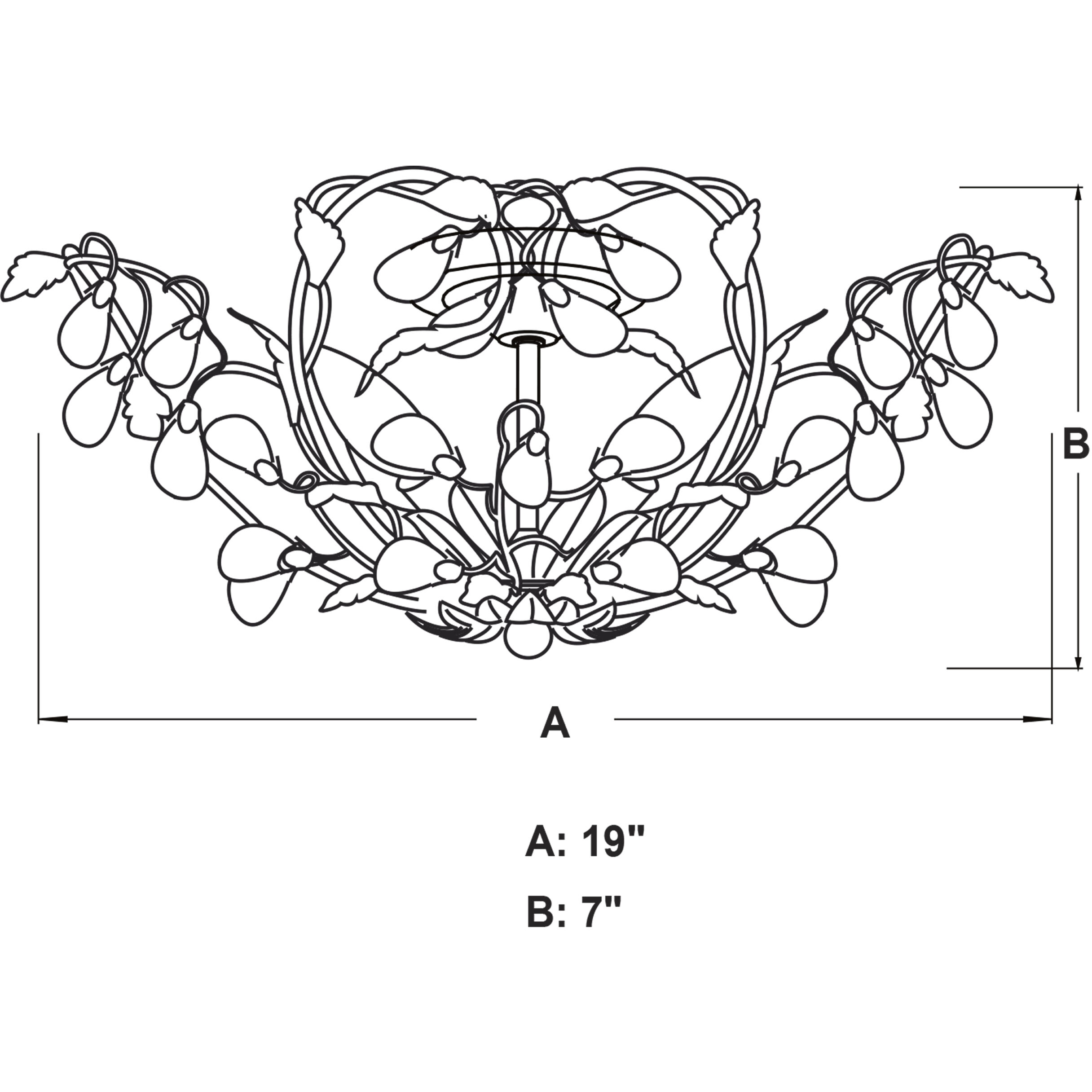 Jardin LED 19 inch Architectural Bronze and Gold Accents Semi-Flush Mount Ceiling Light