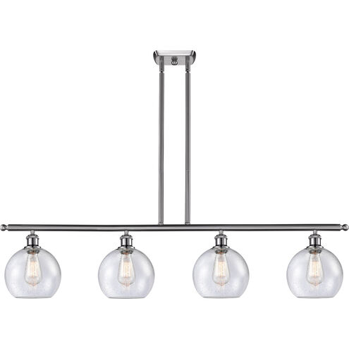 Ballston Athens LED 48 inch Brushed Satin Nickel Island Light Ceiling Light in Seedy Glass, Ballston
