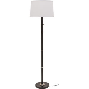 Rupert 62 inch 100 watt Black with Satin Nickel Accents Floor Lamp Portable Light