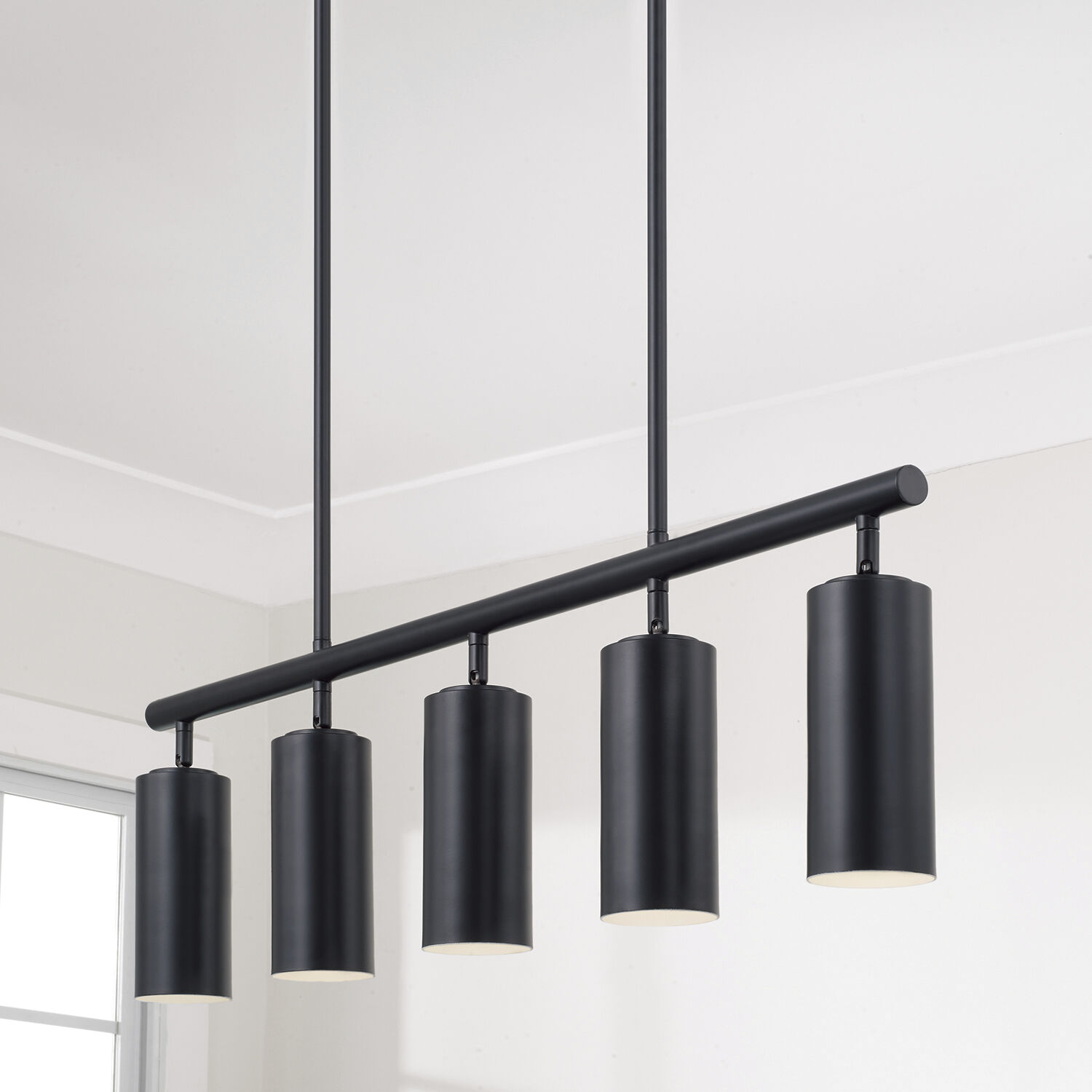 Robbie 5 Light 40 inch Matte Black Island Light Ceiling Light