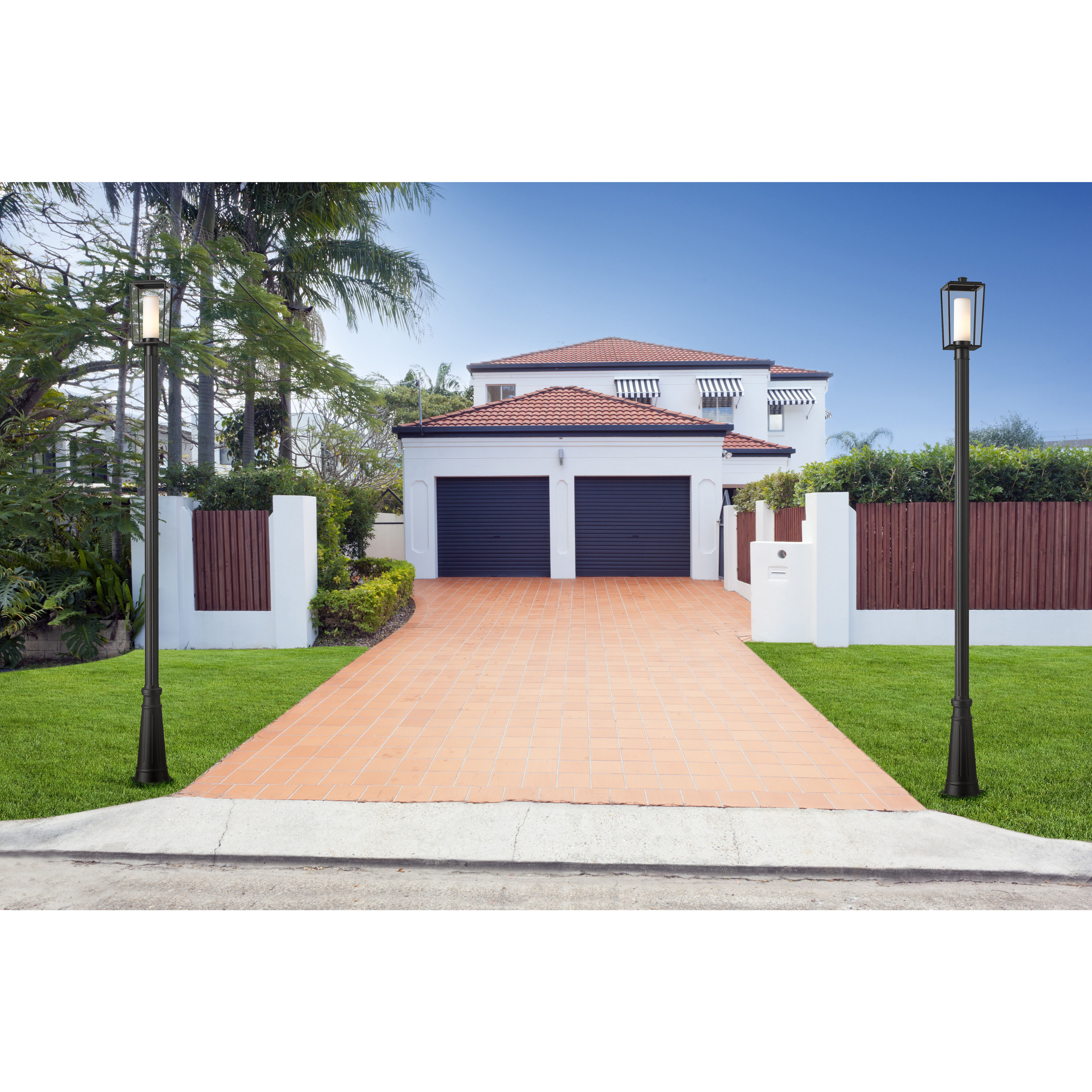 Sheridan 1 Light 111.5 inch Black Outdoor Post Mounted Fixture