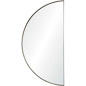 Halfmoon 40 X 20.5 inch Satin Brass Wall Mirror, Medium Semicircle
