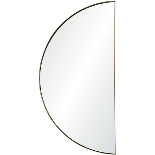 Halfmoon 40 X 20.5 inch Satin Brass Wall Mirror, Medium Semicircle