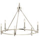 Carrick 6 Light Polished Nickel Chandelier Ceiling Light, 1 Tier Small