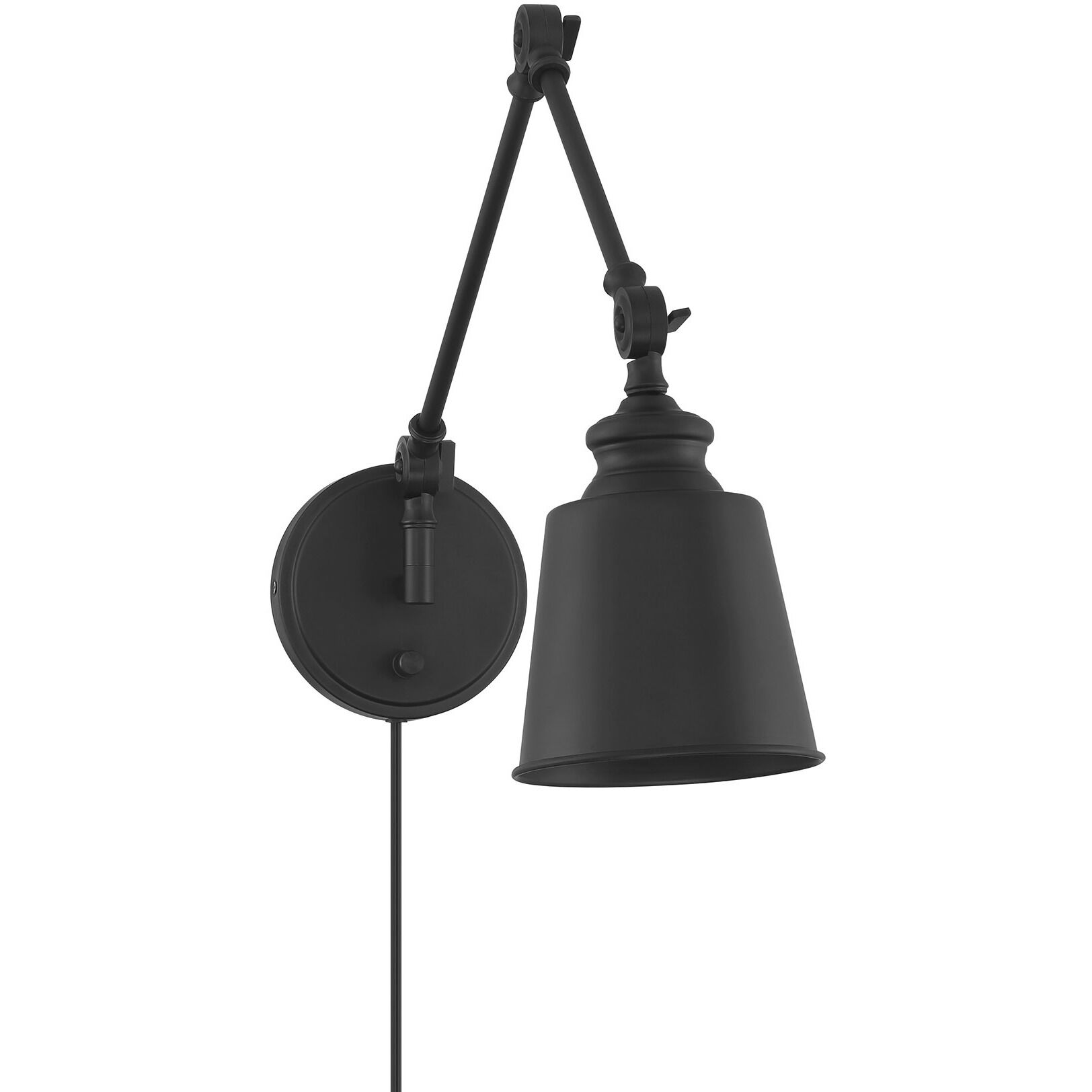 Farmhouse 60.00 watt Matte Black Adjustable Wall Sconce Wall Light