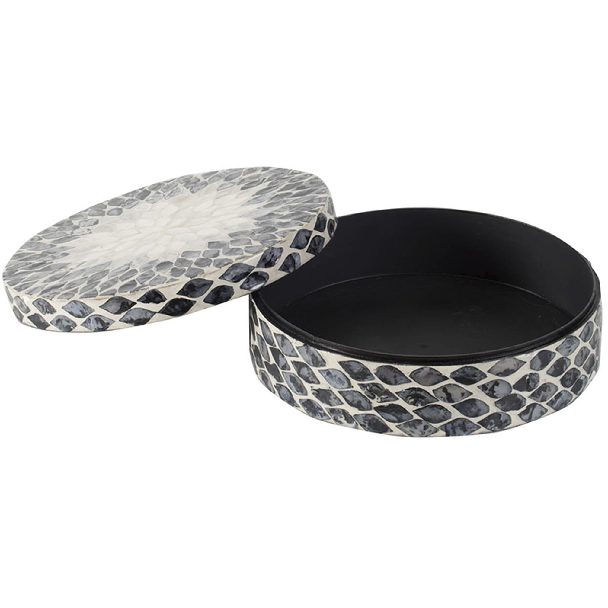 Anita 10.04 inch Pearl Black and Pearl White and White Box