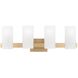 Drew & Jonathan Scott Rhode 4 Light 27 inch Satin Brass Vanity Light Wall Light