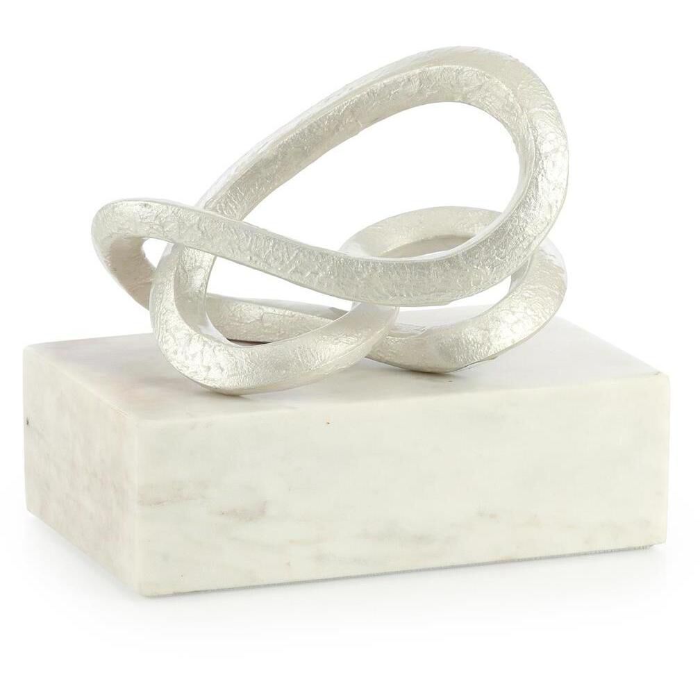 Abstract Coil 8 X 6.5 inch Sculpture, on Marble, Wide