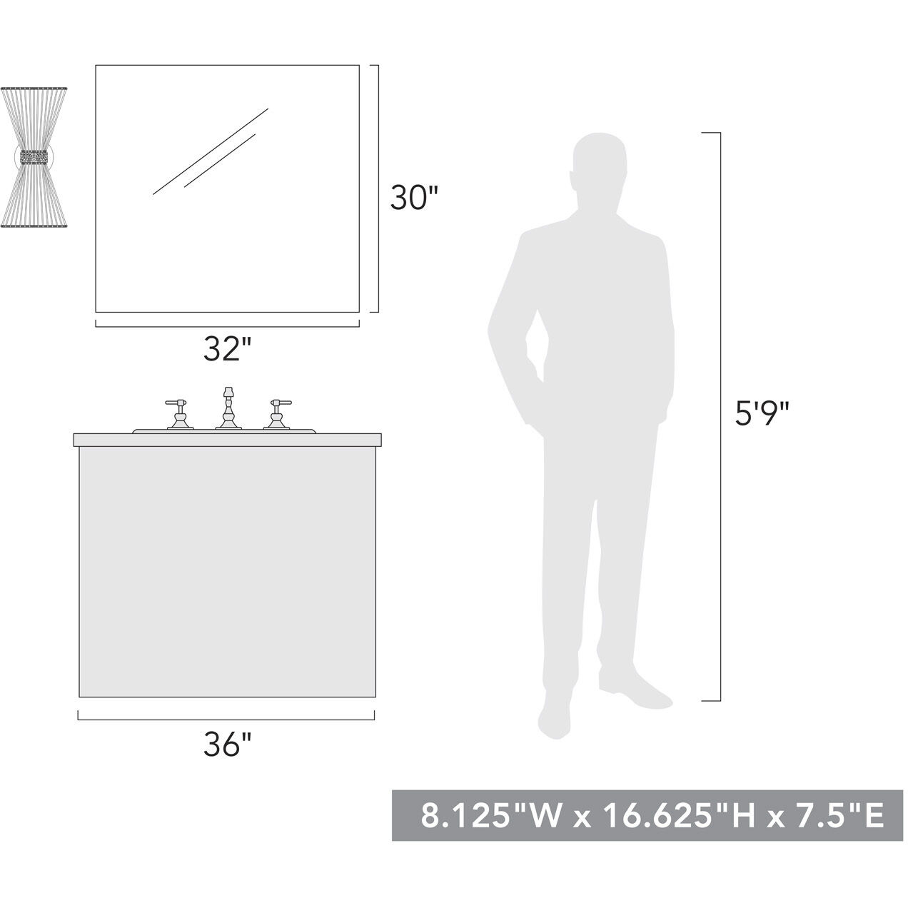 Avon 2 Light 8.13 inch Matte Black Wall Sconce Wall Light