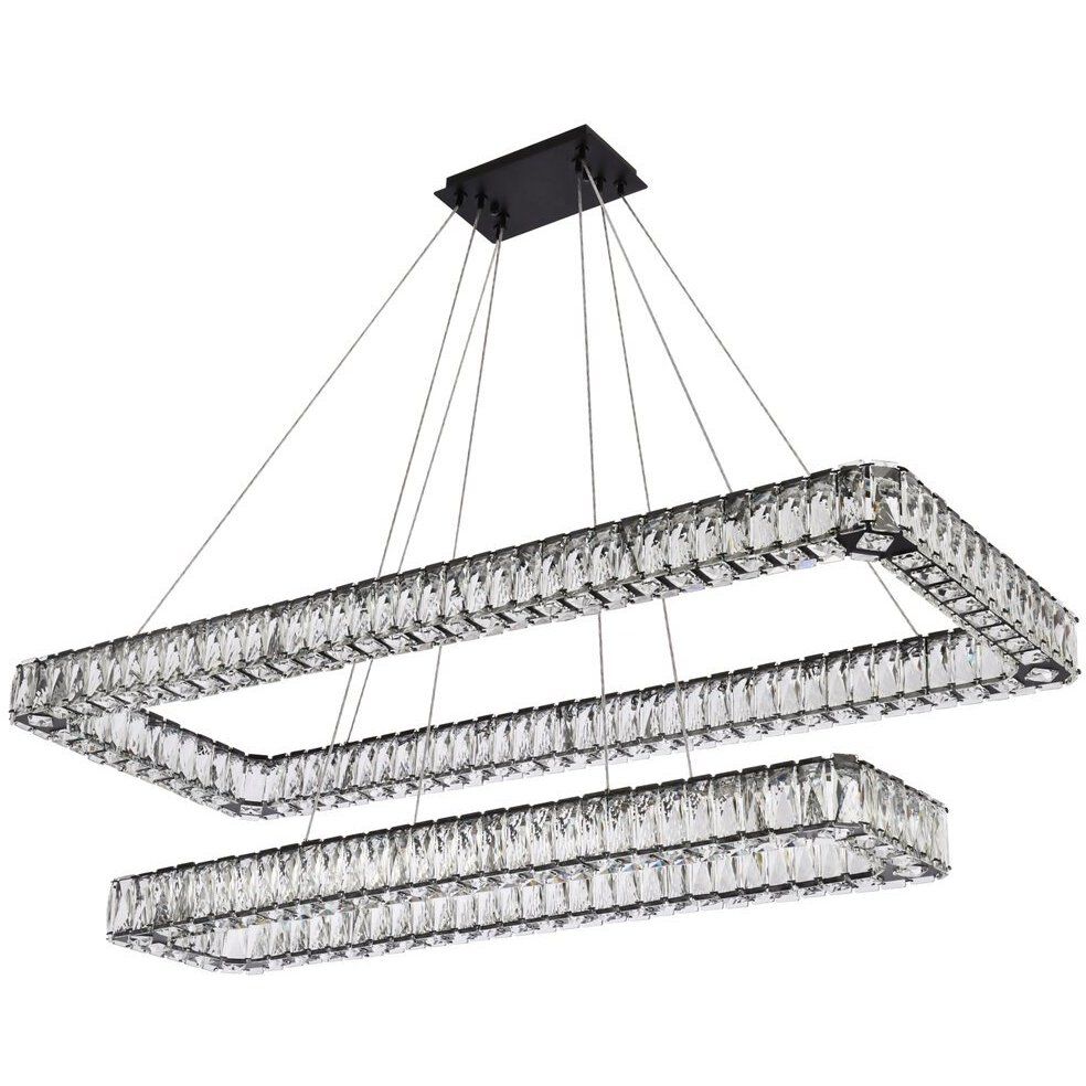 Monroe 2 Light 50 inch Black Pendant Ceiling Light