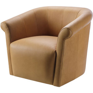 Trumpet Upholstery: Camel; Base: Metallic - Silver Swivel Chair