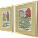 Pagoda Landscape Green and Red and Multi Framed Art, Propac