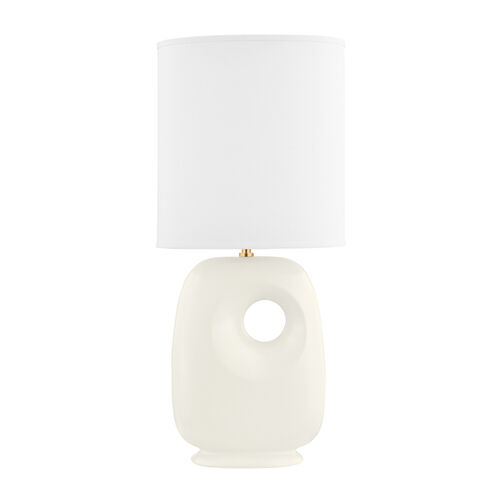 Harbor Park 29 inch 75.00 watt Aged Brass and Satin Ivory Table Lamp Portable Light